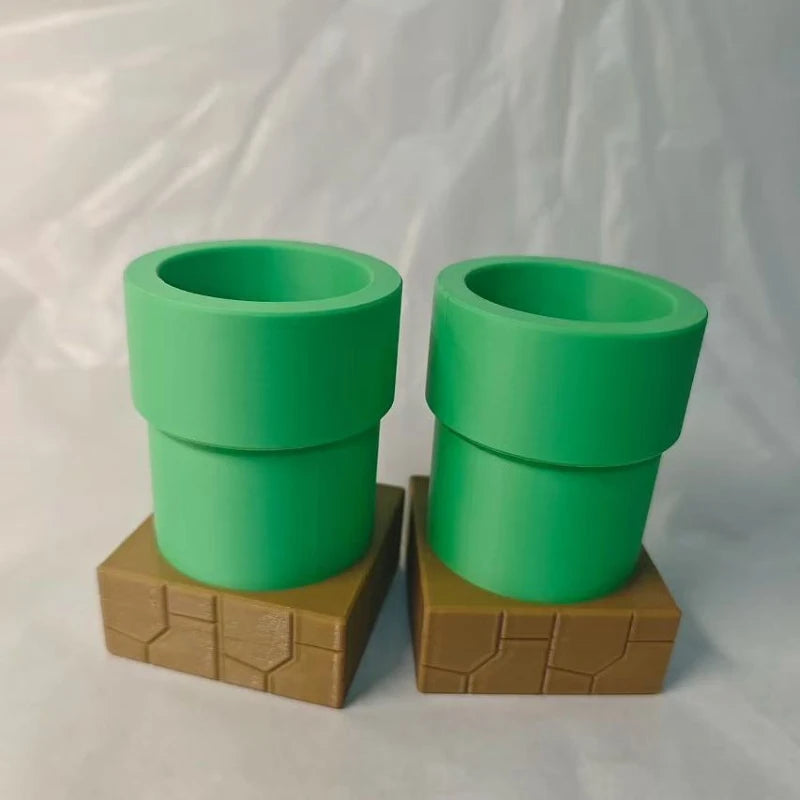 porte crayons ornement decoratif impression 3d geek pots plantes verte brique textures jeux video