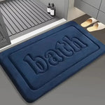 tapis bain gris bleu marine relief bath moderne doux moelleux salle bain