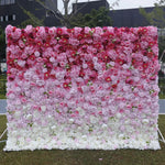 panneau floral decoratif blanc rouge fleurs artificielles toile fond mariage mur fleurs decoratif