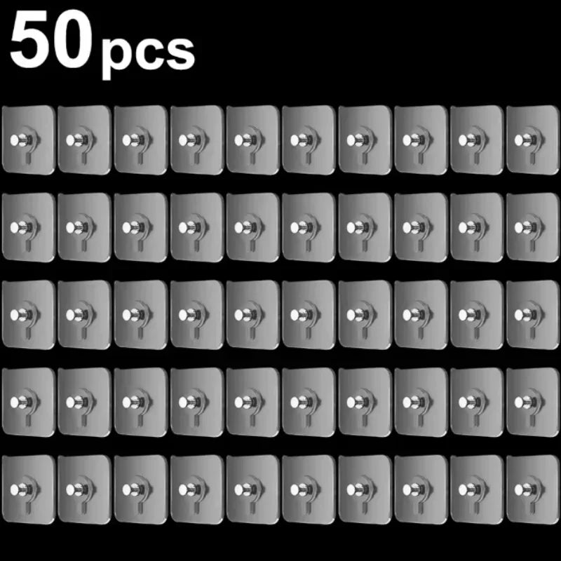 crochets adhésifs transparents minimalistes pack 10pcs 20pcs 30pcs 50pcs 6x6cm