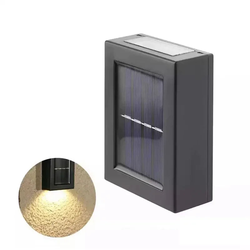 applique murale solaire moderne noire semi transparente led ip65 abs