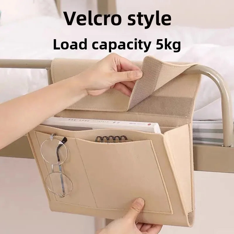 organisateur mural velours beige compartiments moderne velcro rangement chambre salon multifonctionalité