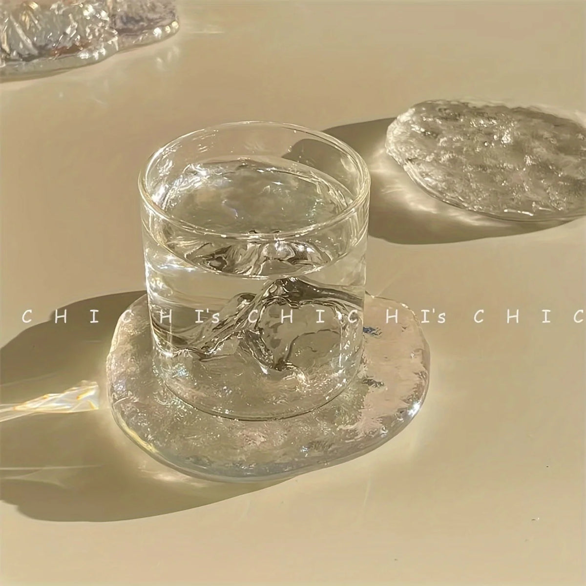 coasters transparents texturés moderne résistant chaleur maison unique