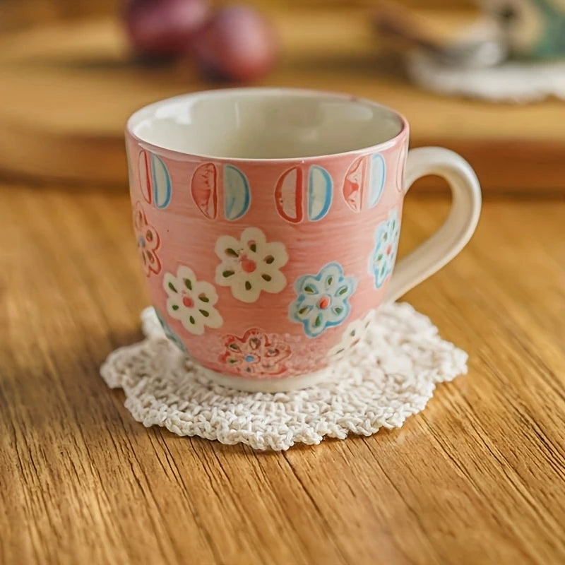 serviettes table crochet motif floral traditionnel beige clair tapis coussinets artisanal pièces decoration table