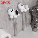 support mural ventouse mickey mouse blanc noir brosses dentaires rangement écolier penderies