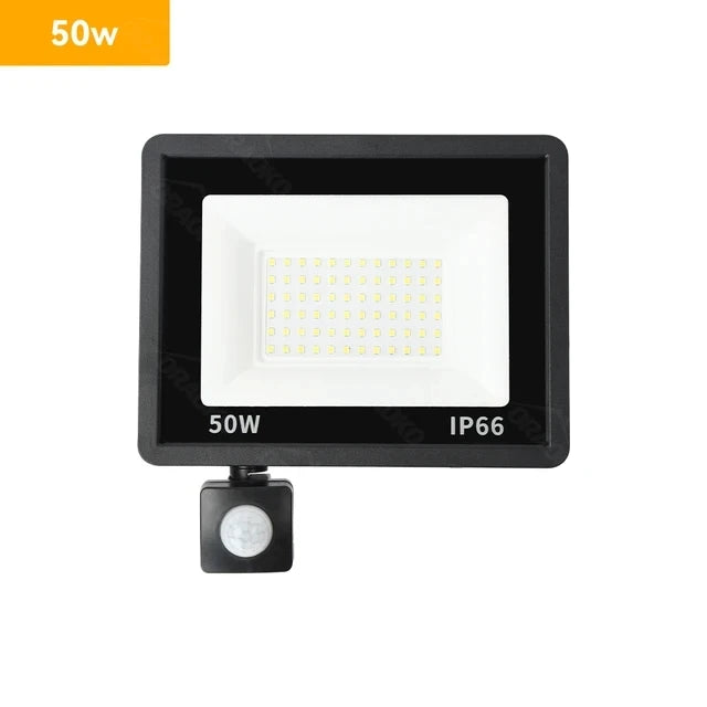 projecteur led noir moderne détecteur mouvement 220v ip66 extérieur 10w 20w 30w 50w 100w