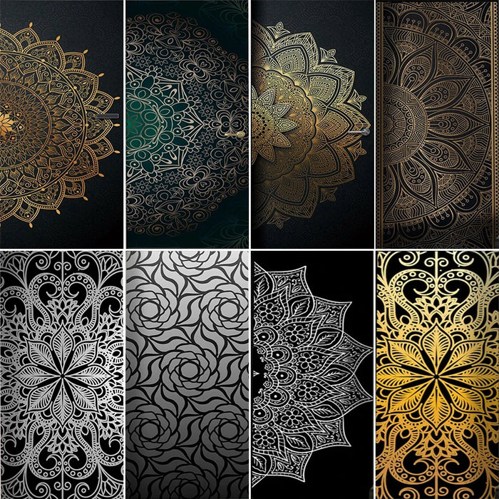Sticker mural mandala indien pour porte en PVC imperméable