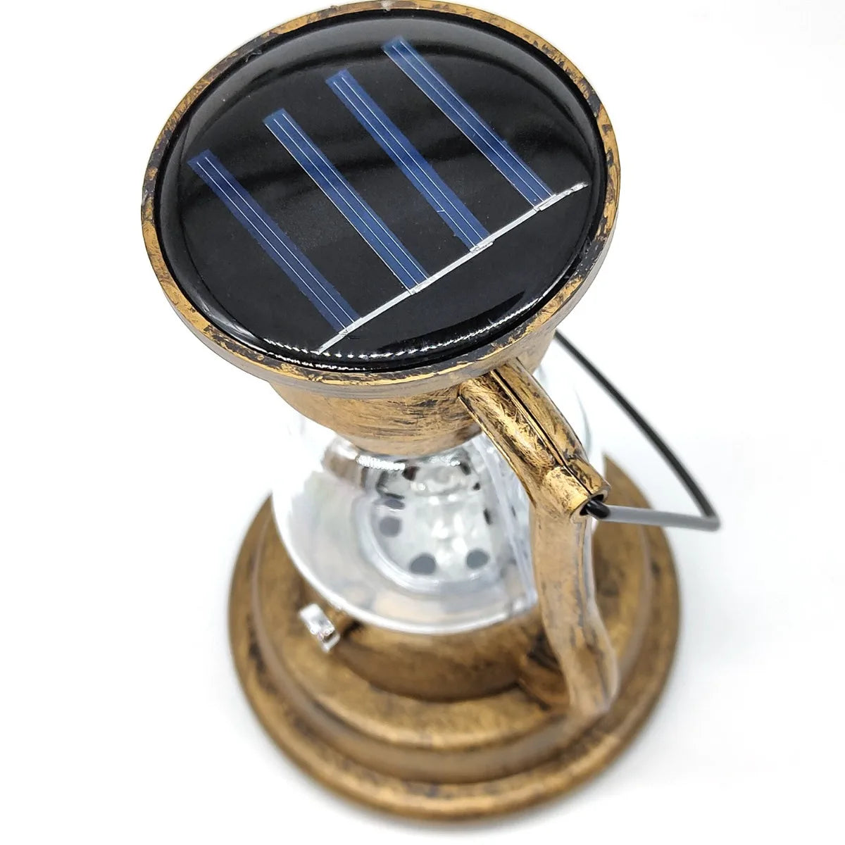 lanterne vintage bronze rétro verre transparent métal opaques anneaux suspensionextérieur camping