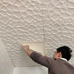 panneau decoratif mural blanc geometrique moderne resistant humidite autocollant chambre salon enfants