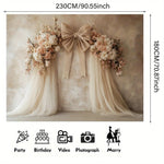 décoration murale fond floral voile semi transparent tissu polyester romantique vintage mariage anniversaire événement