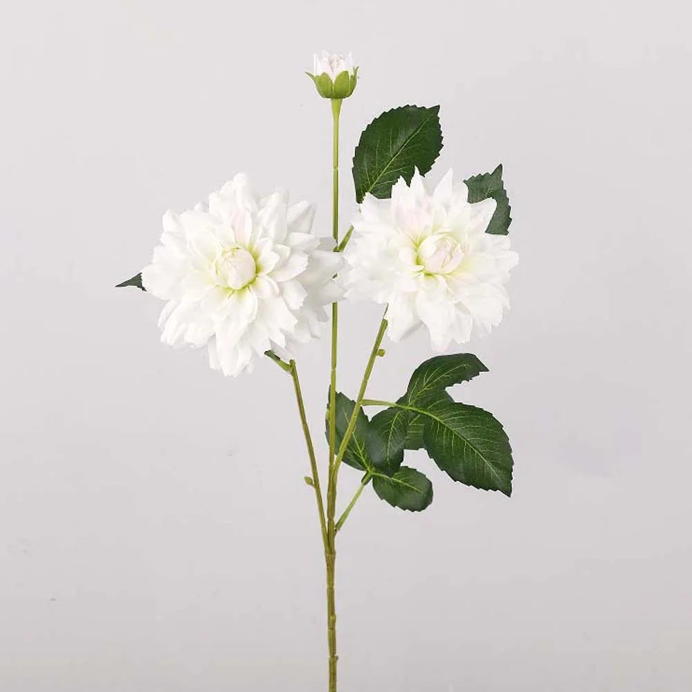 Dahlia artificiel moderne fleur pompon rouge rose blanc orange décoration intérieure maison(cube) 76cm