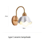 lampe murale bois clair fleur scandinave minimaliste chambre coucher éclairage quotidien led opaque