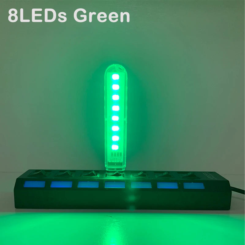 lampe led 8leds rouge jaune vert bleu blanc chaud blanc froid moderne câble usb