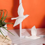 décoration murale moderne or argent blanc oiseaux céramique adhésif minimaliste