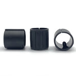 anneaux fixation noirs plastique rayures verticales moderne 13mm 16mm 19mm 22mm 25mm 32mm pack