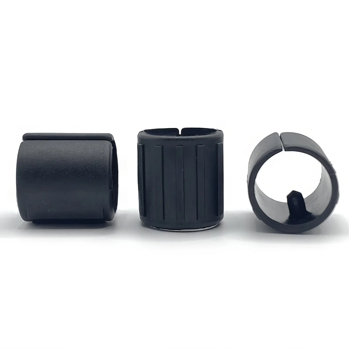 anneaux fixation noirs plastique rayures verticales moderne 13mm 16mm 19mm 22mm 25mm 32mm pack
