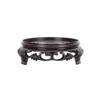 support objet rond noir ornements sculptés classique hauteur 8.2cm 9.6cm 11.6cm