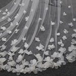 voile mariée blanc fleurs blanches classique clips cheveux cathédrale transparent adult