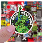 sticker rock pop art punk fixations adhésives diverses bandes logos symboles textes