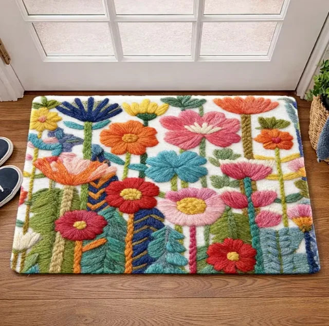 tapis fleurs marguerites fraises texturé 3d antidérapant résistant décoloration moderne salon chambre