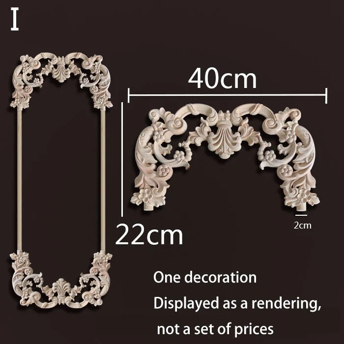 ornement mural bois blanc sculpture baroque fleurs motif classique décoration maison ancien décor