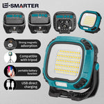 torche rechargeable usb portable lampe poche bleu moderne résistante chocs clip lumiere intense camping