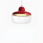 suspension lumineuse moderne transparente oiseau figurines robot vert gris noir rouge