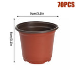 pots fleurs plastique rouge brun moderne grille drainage 10cm 12cm 9cm