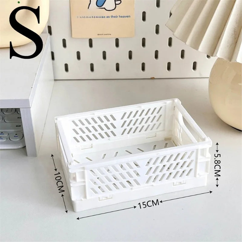 paniers rangement pliables moderne rose bleu beige vert cosmétiques papeterie étudiant