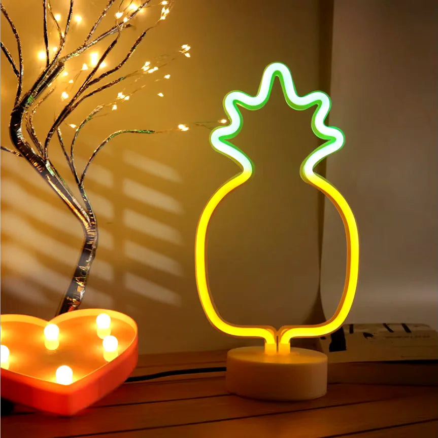 lampe néon décorative moderne forme géométrique simple rouge bleu vert blanc