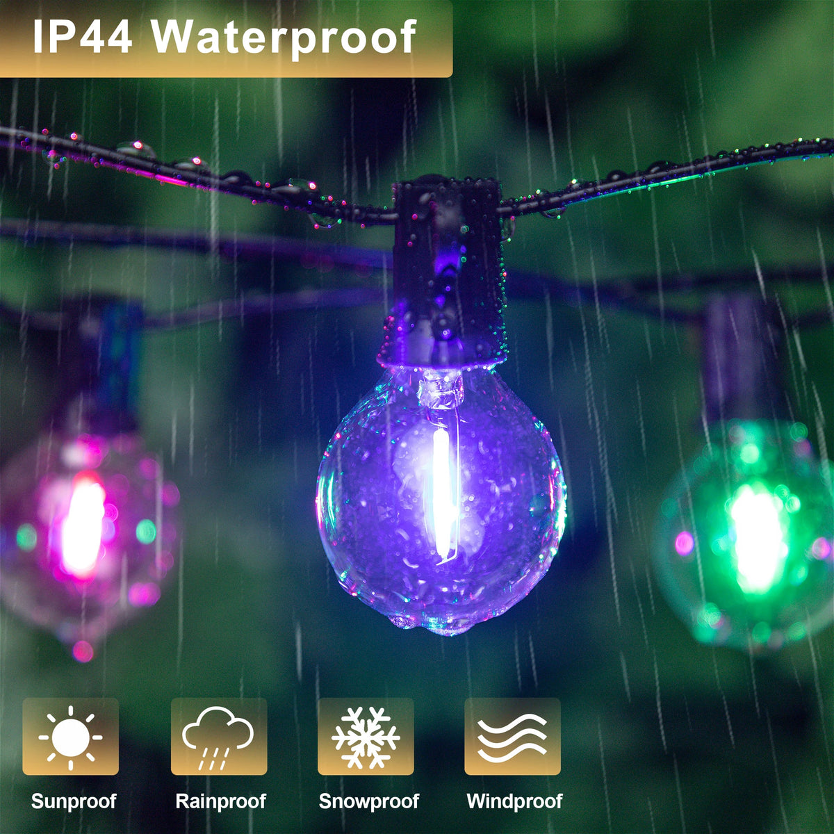 Ampoules LED multicolores G40 transparentes rouge jaune violet bleu vert extérieures E12 249 lumens