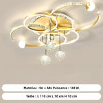 lustre moderne argenté doré cristaux scintillants éclairage chambre salon entrée moderne luxueux