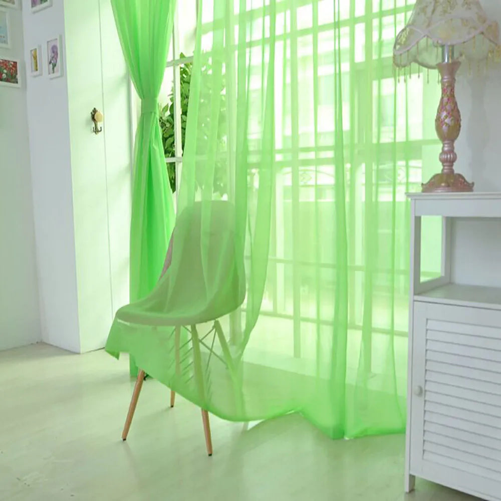 rideaux voile transparents décoratifs noir bleu rose rouge maison bord étroit
