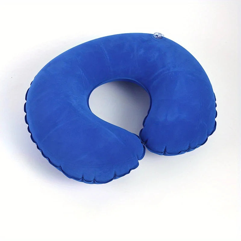 coussin voyage bleu rouge gris texturé ergonomique fixations portable polyeste pvc