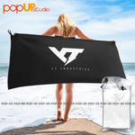 serviette bain rapide microfibre logo éclair noir blanc sac rangement sportifOutdoor camping