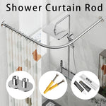 tringle rideau douche acier inoxydable forme moderne murale fixations visibles argentées