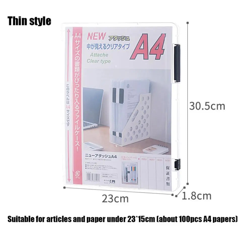 boîte rangement transparente documents clips moderne organisation dossiers a4 a5 plastique durable portable