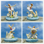 figurines miniatures vintage blanc rose vert bleu détails fins texture mat accessoires chapeaux canoës