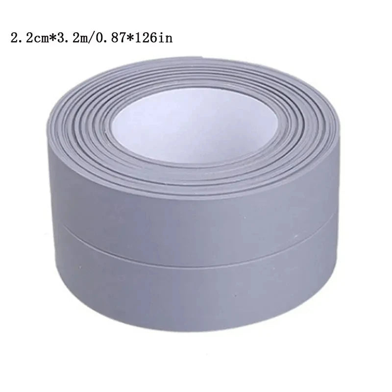 ruban adhésif autocollant blanc gris salle bains baignoire douche évier étanche pvc moderne 2.2cm