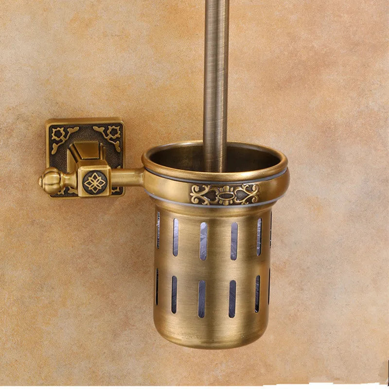 porte brosse wc bronze ornements floraux brosse aluminium pot rangement classique plaque noir