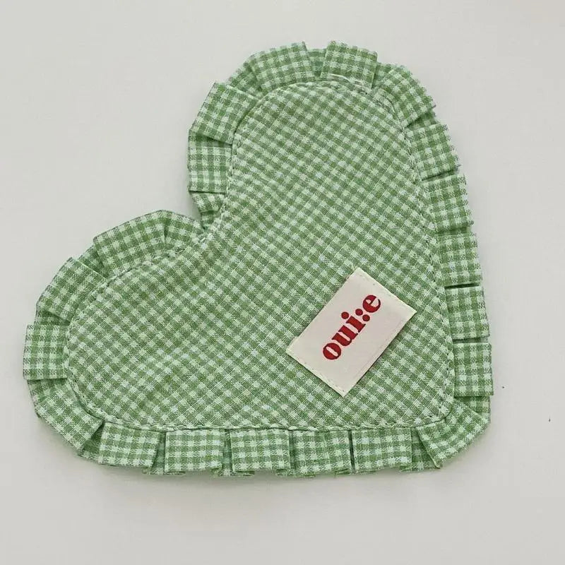 serviettes table vichy bleu clair rouge blanc rose pâle vert clair décoratives rustiques cœur