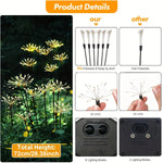 décoration extérieure solaire fleurs lumineuses 120 led moderne fixations inclusées 72cm hauteur