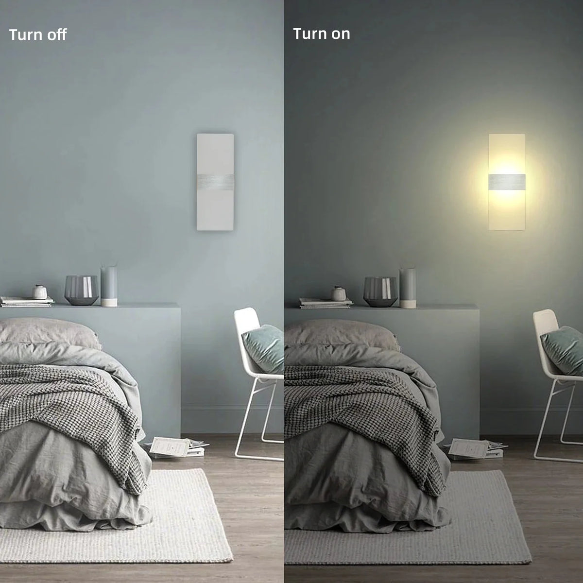 lampe murale moderne led 12w blanc noir or vis fixe chambre salon entrée cuisine