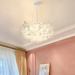 lampe suspendue moderne blanc feuilles papillons fer pvc led télécommande gradation 53cm 75cm