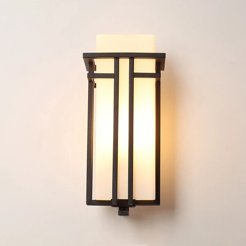 lampe murale moderne minimaliste noir blanc structure géométrique opaquée fixée mur vis led industrielle