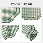 serviettes table rose vert beige scalloped bordure pointillé blanc opaques classiques table manger