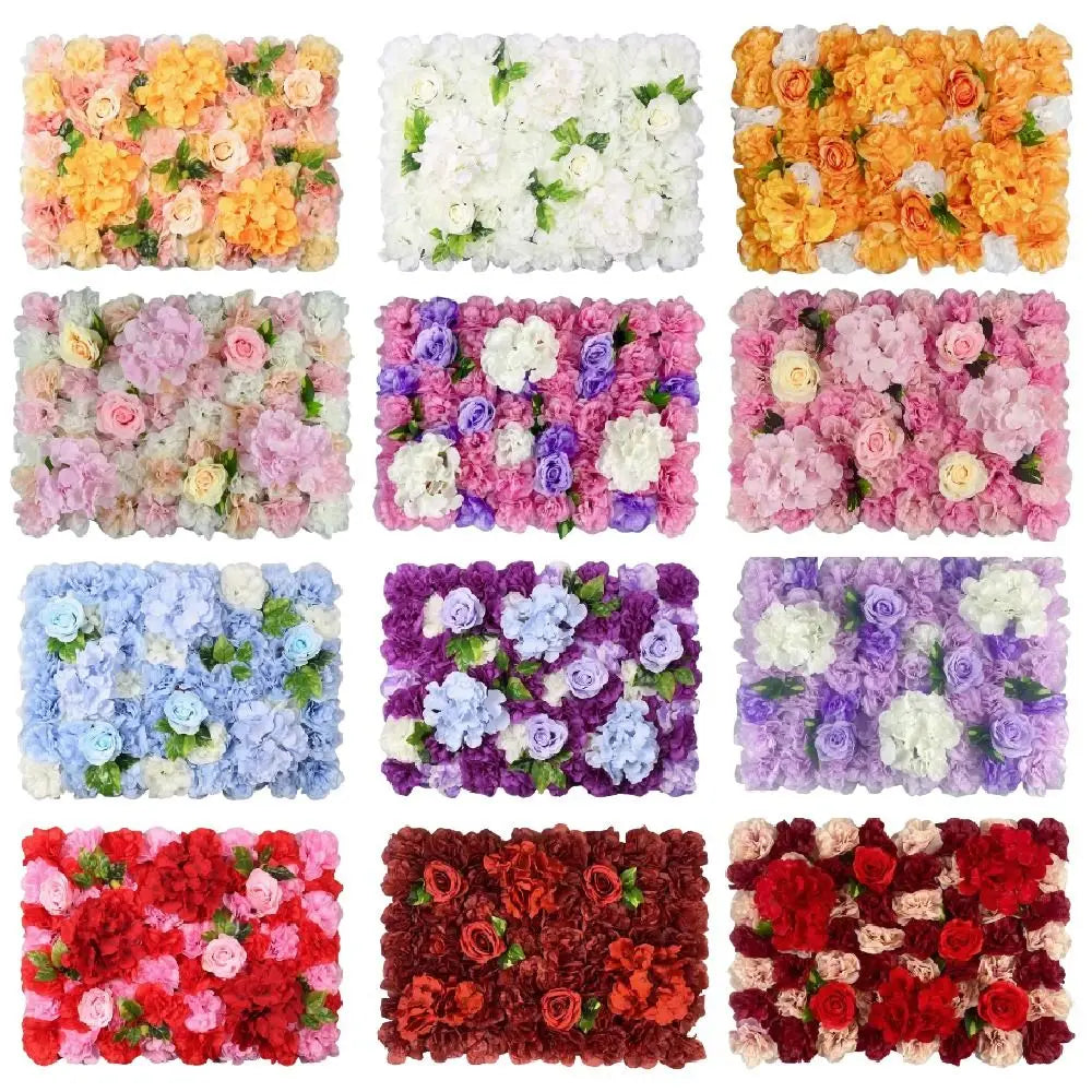 panneaux decoratifs florals fleurs artificielles feuilles vertes moderne intérieur anniversaire remise diplômes mariage rose