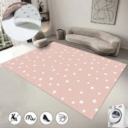 tapis flanelle étoiles rose bleu marine gris beige antidérapant moderne chambre salon