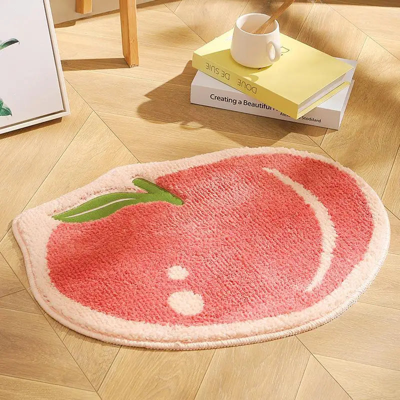 tapis décoration maison jaune rose orange blanc dessin animé souriant imperméable salle bain porte