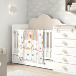 couverture flanelle personnalisable arc ciel coeurs nuages moderne enfantine blanc rouge verte bleue.orange